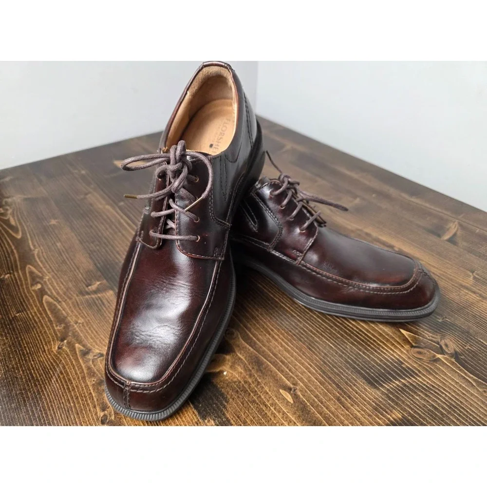 Florsheim Billings Men's 10 D Shoes Brown Leather Derby Square Toe Oxford‎ 13113